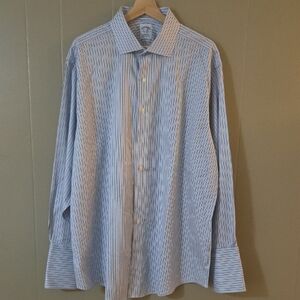 Brooks Brothers Light Blue and White Striped Dress Shirt